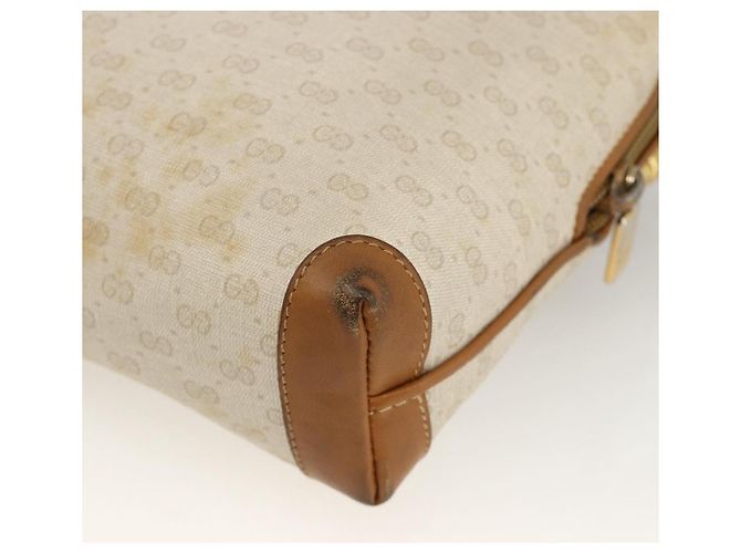 Gucci Borsa a Spalla Micro GG Supreme PVC Beige Oro 007 104 4916 Auth bs34174 D'oro - vista 12