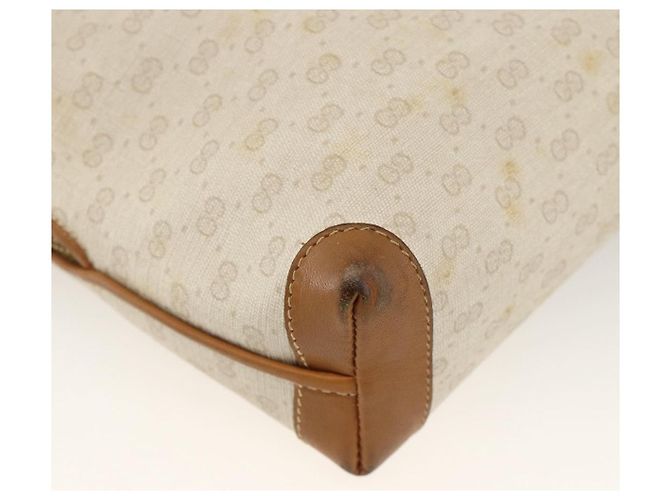 Gucci Borsa a Spalla Micro GG Supreme PVC Beige Oro 007 104 4916 Auth bs34174 D'oro - vista 13