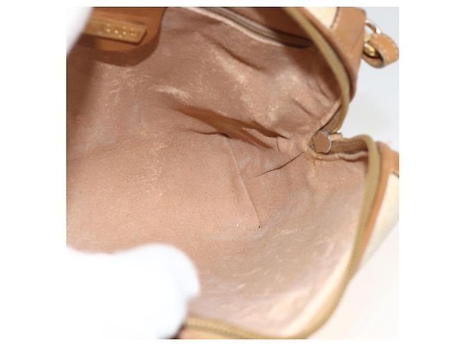 Gucci Borsa a Spalla Micro GG Supreme PVC Beige Oro 007 104 4916 Auth bs34174 D'oro - vista 17