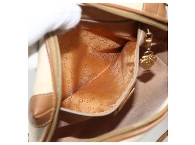 Gucci Borsa a Spalla Micro GG Supreme PVC Beige Oro 007 104 4916 Auth bs34174 D'oro - vista 20