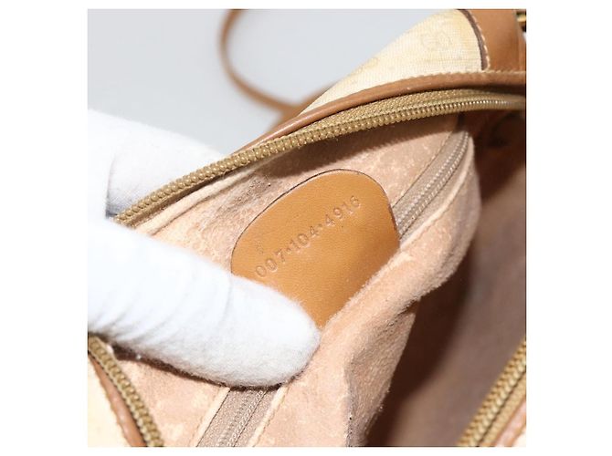 Gucci Borsa a Spalla Micro GG Supreme PVC Beige Oro 007 104 4916 Auth bs34174 D'oro - vista 21