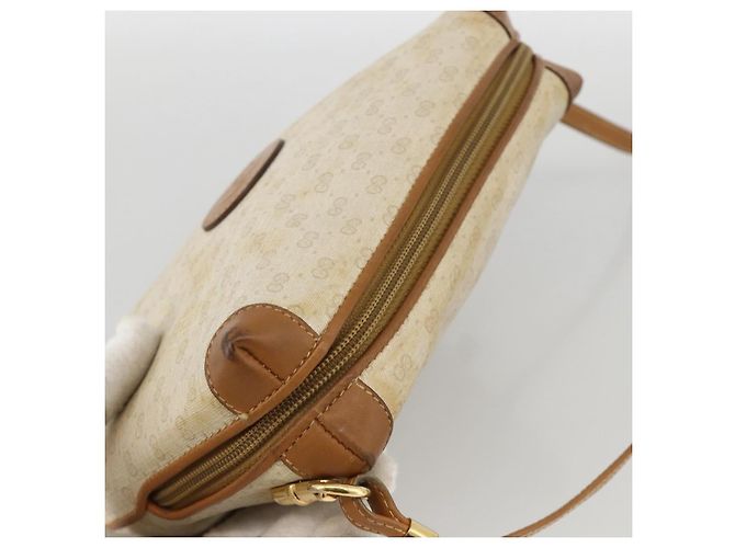 Gucci Borsa a Spalla Micro GG Supreme PVC Beige Oro 007 104 4916 Auth bs34174 D'oro - vista 6