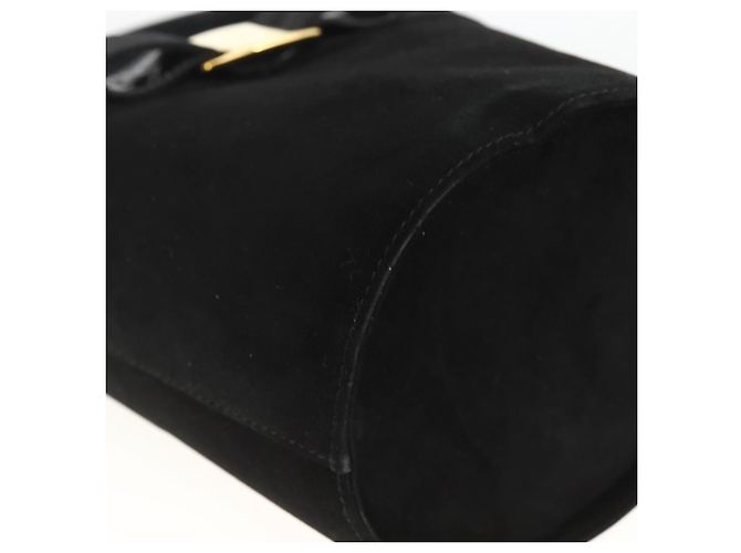 Borsa a mano Vala in suede nero e oro Salvatore Ferragamo Auth gh1926 D'oro - vista 11
