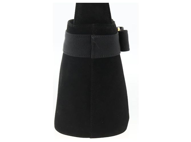 Borsa a mano Vala in suede nero e oro Salvatore Ferragamo Auth gh1926 D'oro - vista 4