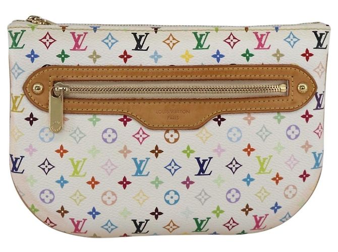 LOUIS VUITTON Monogram Multicolor Pochette GM Pouch White M60027 Auth YKZ490A - view 13