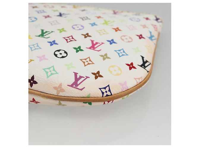 LOUIS VUITTON Monogram Multicolor Pochette GM Pouch White M60027 Auth YKZ490A - view 15