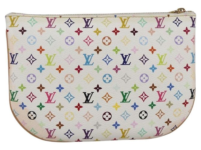 LOUIS VUITTON Monogram Multicolor Pochette GM Pouch White M60027 Auth YKZ490A - view 2