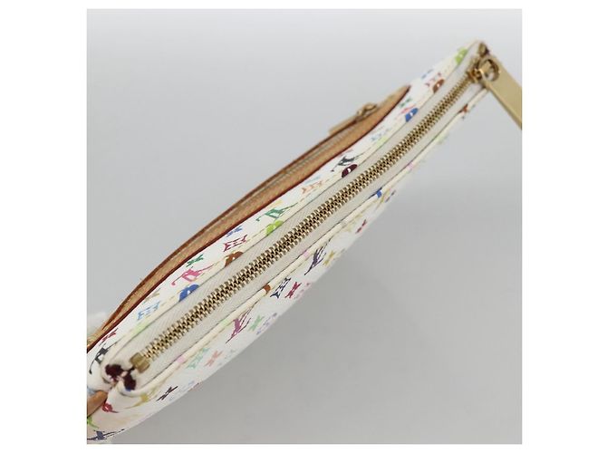 LOUIS VUITTON Monogram Multicolor Pochette GM Pouch White M60027 Auth YKZ490A - view 5