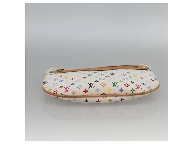 LOUIS VUITTON Monogram Multicolor Pochette GM Pouch White M60027 Auth YKZ490A - view 6