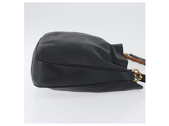 Borsa a Spalla in Pelle Gucci Bamboo 2way Nera Oro 001 1577 Auth ep13983 Nero D'oro - vista 4