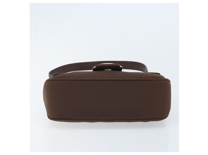 Borsa a Spalla Vala in Nylon Marrone e Argento di Salvatore Ferragamo Auth gh1918 - vista 10