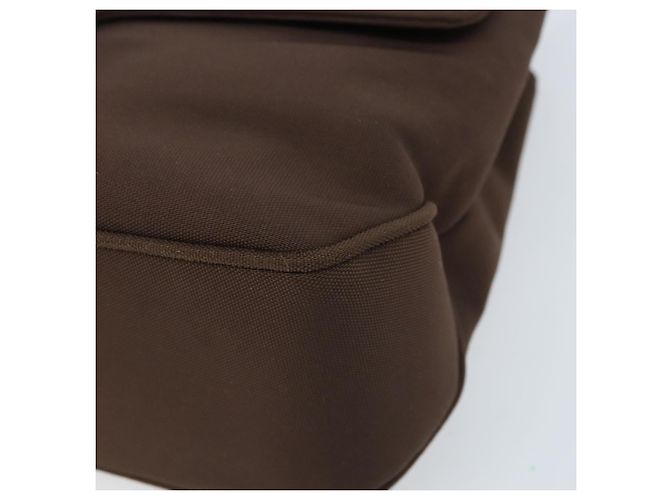 Borsa a Spalla Vala in Nylon Marrone e Argento di Salvatore Ferragamo Auth gh1918 - vista 11