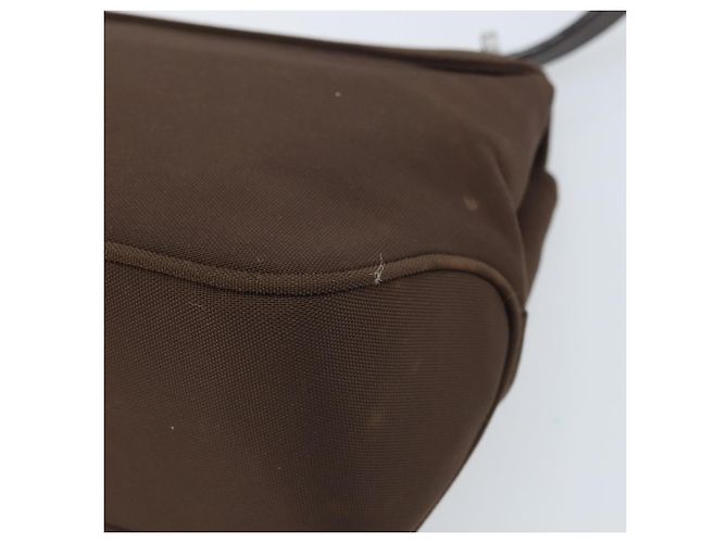 Borsa a Spalla Vala in Nylon Marrone e Argento di Salvatore Ferragamo Auth gh1918 - vista 13