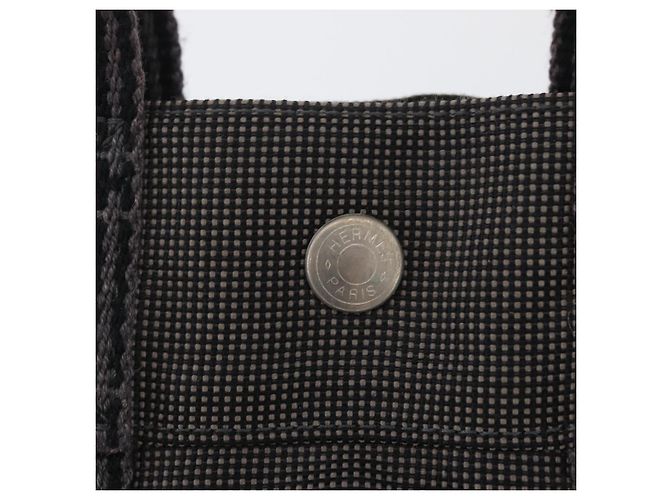 Hermès HERMES Handtasche Her Line PM Canvas Grau Silber Auth AMZ370 Braun - Ansicht 14