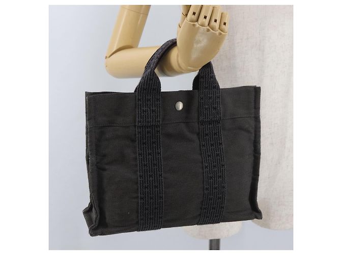 Hermès HERMES Handtasche Her Line PM Canvas Grau Silber Auth AMZ370 Braun - Ansicht 22