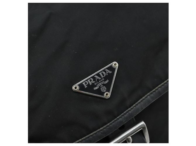 Borsa a Spalla PRADA in Nylon Nero Argento Autentica BSZ143 - vista 14