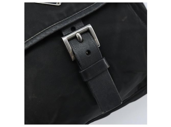 Borsa a Spalla PRADA in Nylon Nero Argento Autentica BSZ143 - vista 15