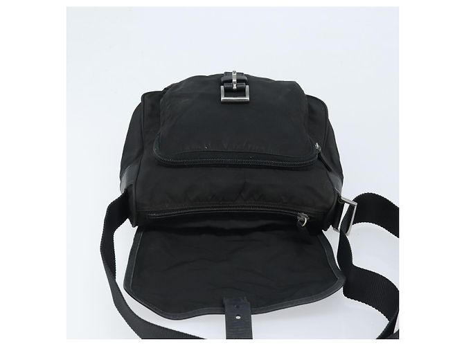 Borsa a Spalla PRADA in Nylon Nero Argento Autentica BSZ143 - vista 16