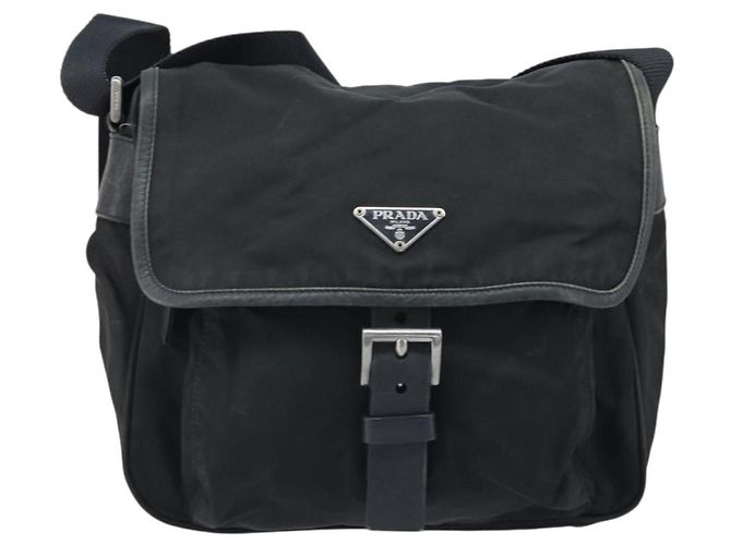 Borsa a Spalla PRADA in Nylon Nero Argento Autentica BSZ143 - vista 2