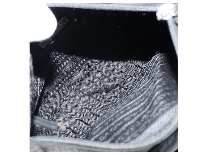 Borsa a Spalla PRADA in Nylon Nero Argento Autentica BSZ143 - vista 20