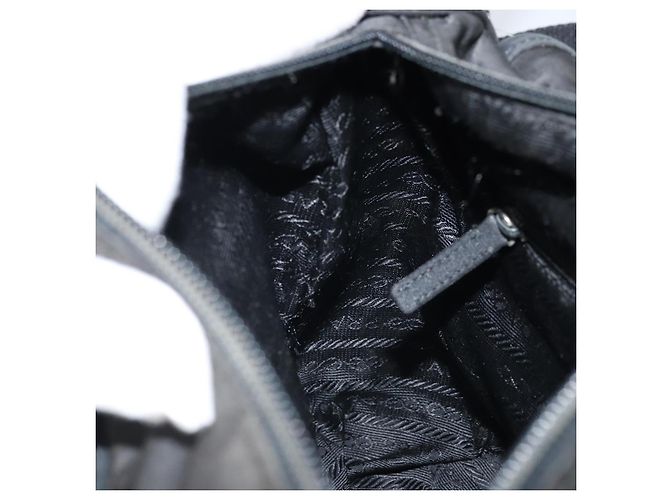 Borsa a Spalla PRADA in Nylon Nero Argento Autentica BSZ143 - vista 22