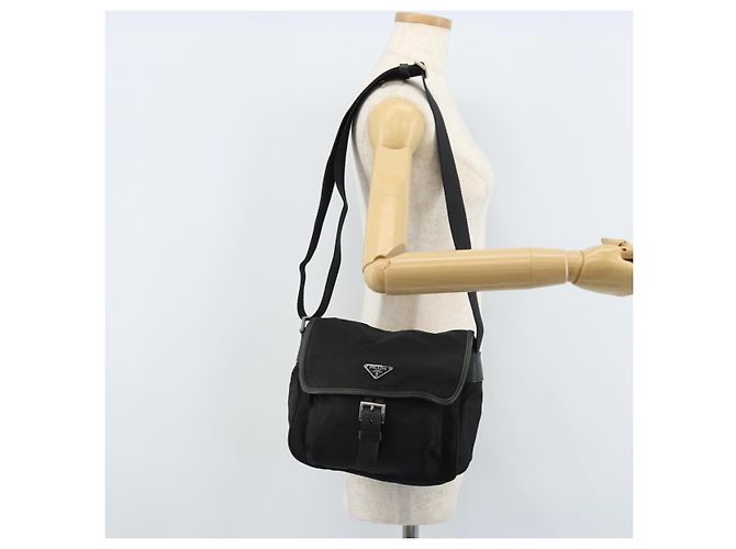 Borsa a Spalla PRADA in Nylon Nero Argento Autentica BSZ143 - vista 28