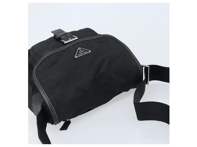 Borsa a Spalla PRADA in Nylon Nero Argento Autentica BSZ143 - vista 6