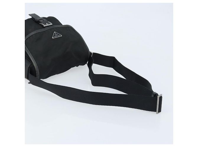 Borsa a Spalla PRADA in Nylon Nero Argento Autentica BSZ143 - vista 7