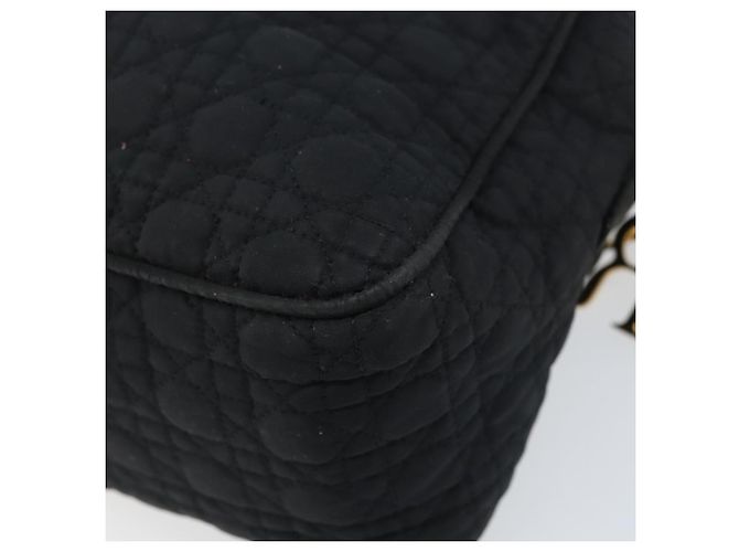 Christian Dior Schultertasche Nylon Schwarz Gold Auth mr2173 Golden - Ansicht 10