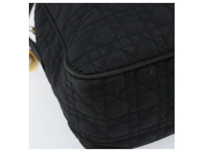 Christian Dior Schultertasche Nylon Schwarz Gold Auth mr2173 Golden - Ansicht 11