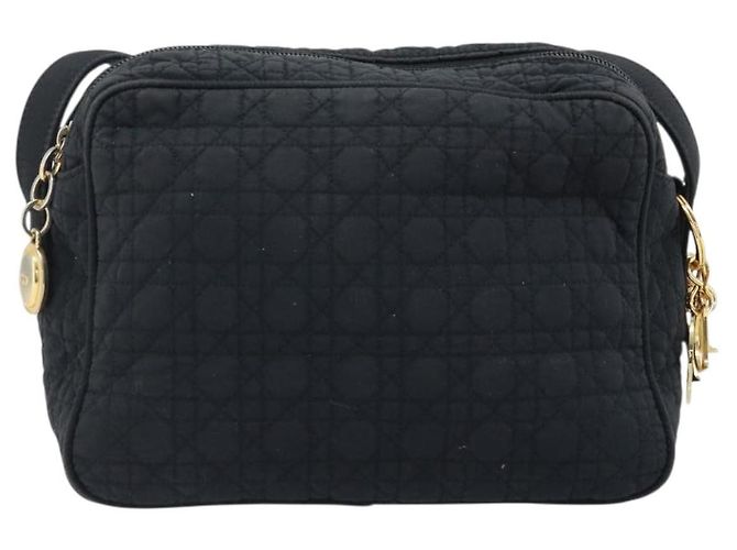 Christian Dior Schultertasche Nylon Schwarz Gold Auth mr2173 Golden - Ansicht 2