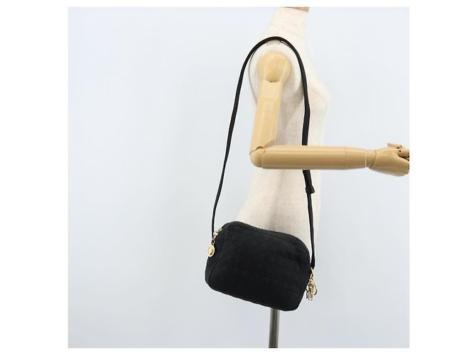 Christian Dior Schultertasche Nylon Schwarz Gold Auth mr2173 Golden - Ansicht 22