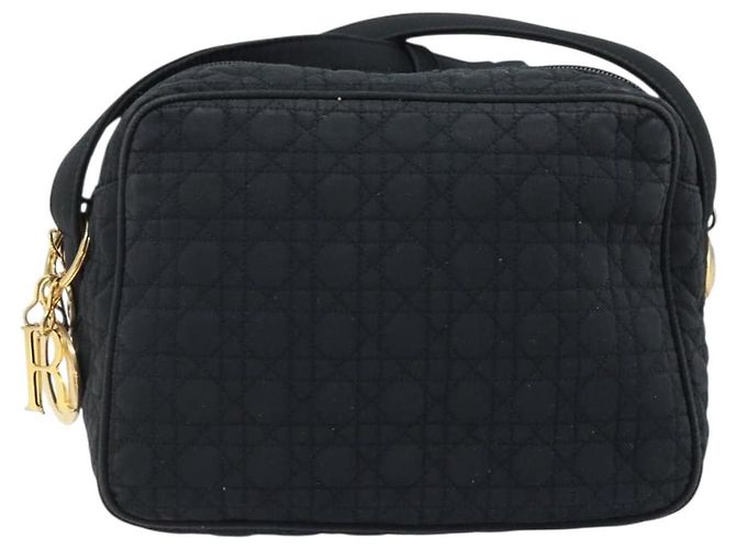 Christian Dior Schultertasche Nylon Schwarz Gold Auth mr2173 Golden - Ansicht 3