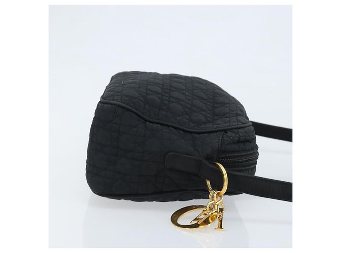 Christian Dior Schultertasche Nylon Schwarz Gold Auth mr2173 Golden - Ansicht 4