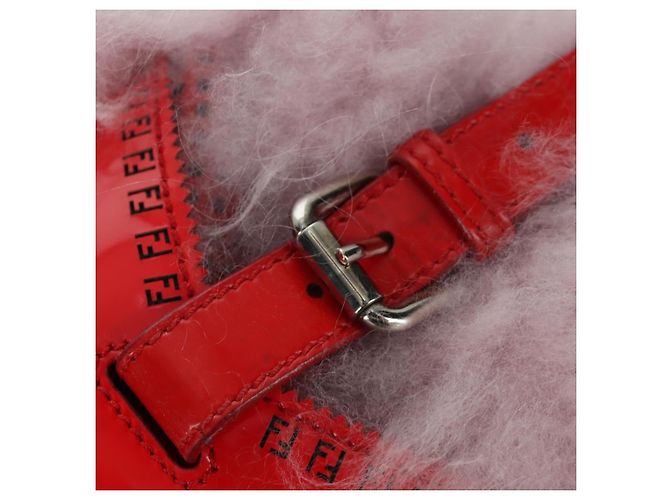 Borsa a mano FENDI in pelliccia rosa argento Auth AMZ103V - vista 14
