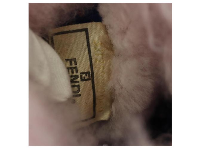 Borsa a mano FENDI in pelliccia rosa argento Auth AMZ103V - vista 20