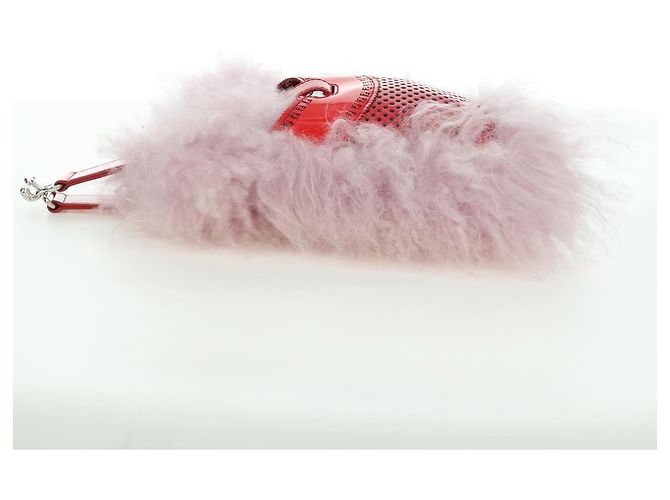 Borsa a mano FENDI in pelliccia rosa argento Auth AMZ103V - vista 4