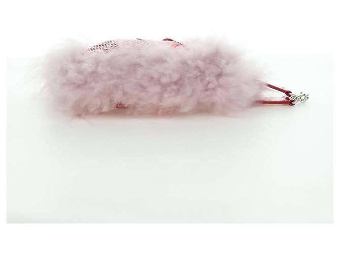 Borsa a mano FENDI in pelliccia rosa argento Auth AMZ103V - vista 5
