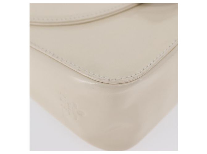 Borsa a spalla PRADA in pelle verniciata avorio argento Auth LNZ602 Crudo - vista 10