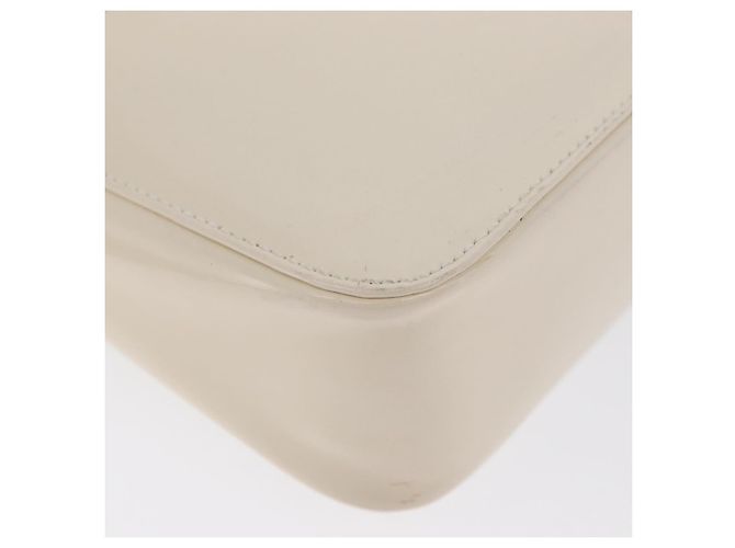 Borsa a spalla PRADA in pelle verniciata avorio argento Auth LNZ602 Crudo - vista 12