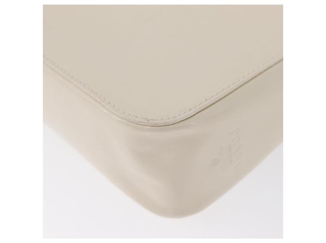 Borsa a spalla PRADA in pelle verniciata avorio argento Auth LNZ602 Crudo - vista 13