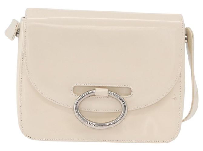 Borsa a spalla PRADA in pelle verniciata avorio argento Auth LNZ602 Crudo - vista 2