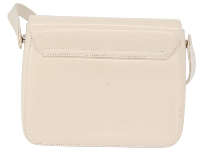 Borsa a spalla PRADA in pelle verniciata avorio argento Auth LNZ602 Crudo - vista 3