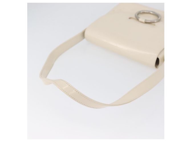 Borsa a spalla PRADA in pelle verniciata avorio argento Auth LNZ602 Crudo - vista 7