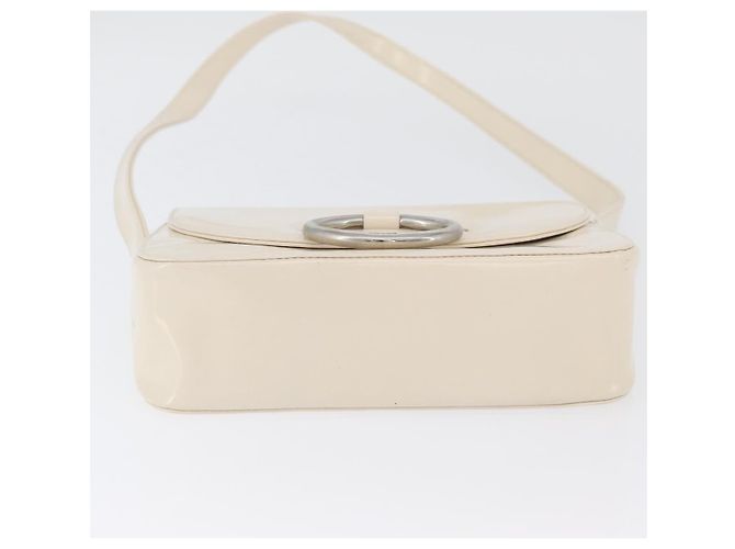Borsa a spalla PRADA in pelle verniciata avorio argento Auth LNZ602 Crudo - vista 9