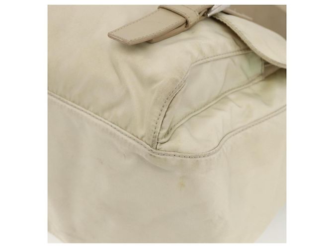 PRADA Schultertasche Nylon Beige Silber Authentisch AMZ363 - Ansicht 10