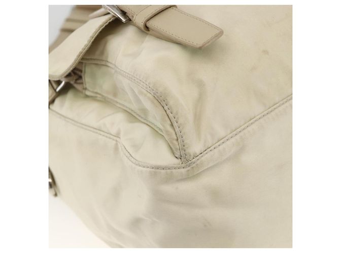 PRADA Schultertasche Nylon Beige Silber Authentisch AMZ363 - Ansicht 11