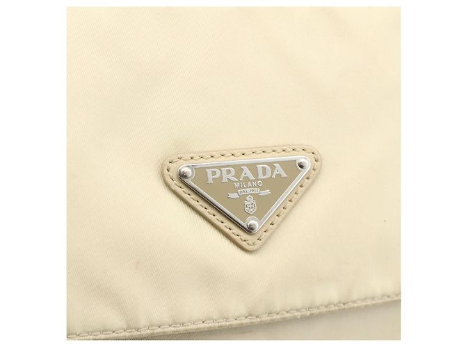 PRADA Schultertasche Nylon Beige Silber Authentisch AMZ363 - Ansicht 15