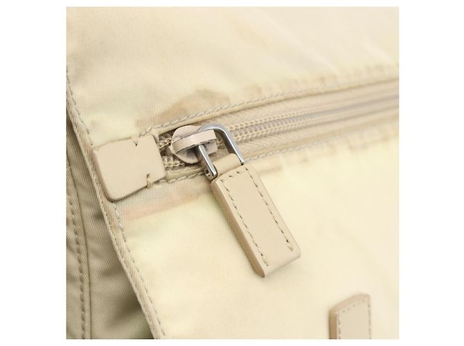 PRADA Schultertasche Nylon Beige Silber Authentisch AMZ363 - Ansicht 16