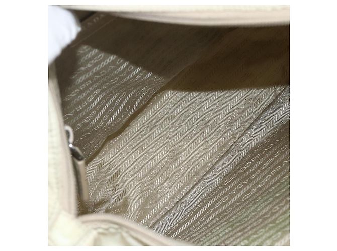 PRADA Schultertasche Nylon Beige Silber Authentisch AMZ363 - Ansicht 20